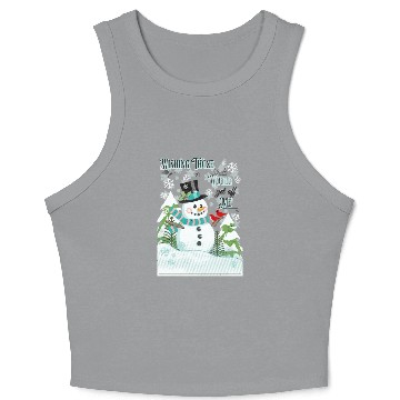 Discover Funny Cranky Snowman Crop Tank Top
