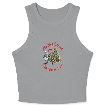 Discover Rocking Around the Christmas Tree Skeleton Crop Tank Top,