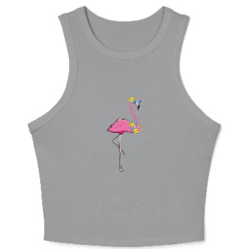 Discover cool flamingo Crop Tank Top