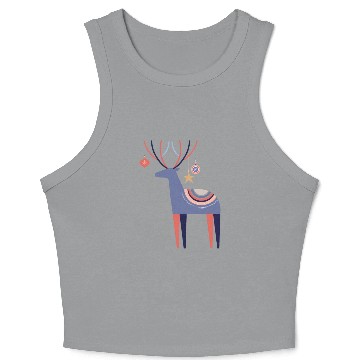 Discover Abstract Deer with Christmas Decorations Crop Tank Top