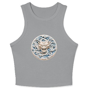 Discover Folklore Dragon Mandala Art Crop Tank Top