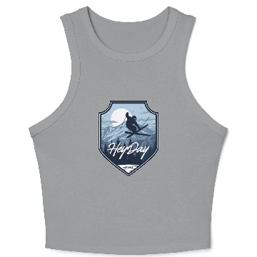 Discover Skiing Free Style logo. By "Hey Day" Crop Tank Top