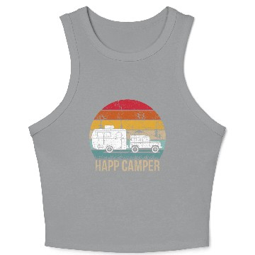 Discover Happy Camper Crop Tank Top