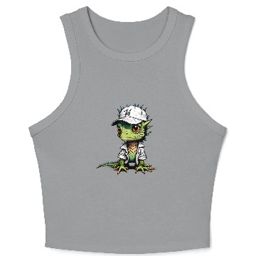 Discover Cute lizard with cap Crop Tank Top