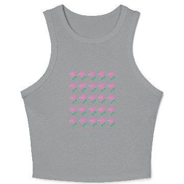 Discover aesthetic pink hibiscus Crop Tank Top