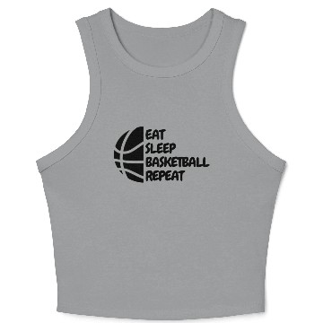 Discover Eat, Sleep, Basketball, Repeat, Elegant Crop Tank Top