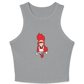 Discover Albania Flag Map (Boy) Crop Tank Top