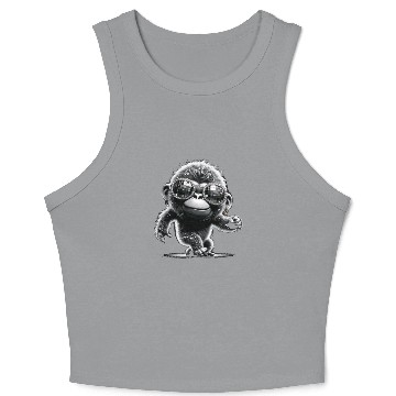 Discover Gorilla With Sunglasses Crop Tank Top