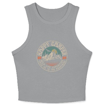 Discover HAPPY CAMPER VINTAGE MOUNTAINS Crop Tank Top