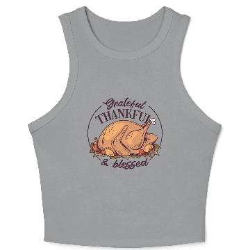 Discover Grateful, Thankful and Blessed Crop Tank Top