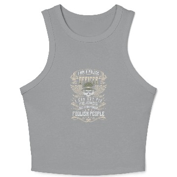 Discover Policeman Blue Lights Crime Handcuffs Crop Tank Top