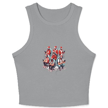 Discover Console Claus Crew, Santa-Hat Gaming Squad Crop Tank Top