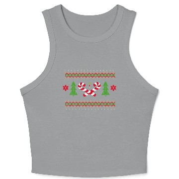 Discover Candy canes pattern for Christmas Crop Tank Top