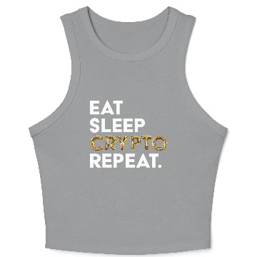 Discover Eat sleep crypto GOLD Crop Tank Top