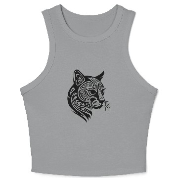 Discover Cat Tattoo Artistry Unleashed in White Crop Tank Top