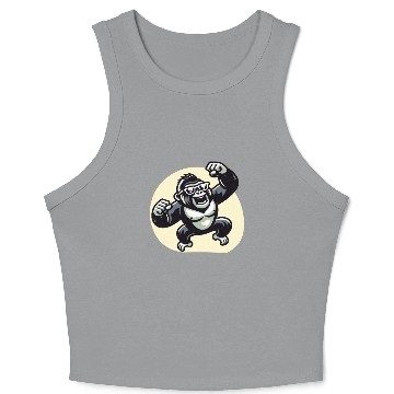 Discover Gorilla With Sunglasses Crop Tank Top