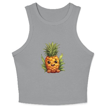 Discover A charming kawaii style pineapple Crop Tank Top