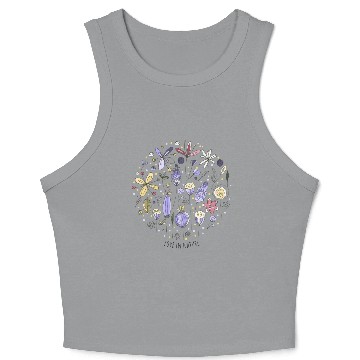Discover White Natural Flower Crop Tank Top