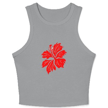 Discover Hibiscus Flower Vector Two Colors Crop Tank Top