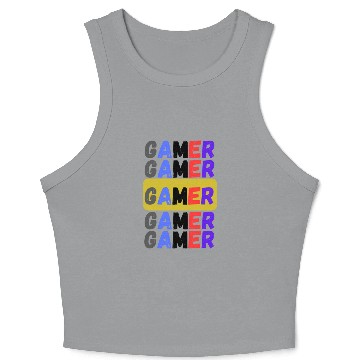 Discover Distressed Retro Gamer Crop Tank Top