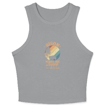 Discover Bison make my Happy Environment Animal Crop Tank Top