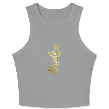 Discover Bride Faux Gold Tulip Flourish Crop Tank Top