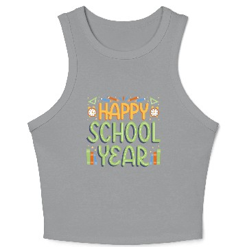 Discover Happy School Year Back To School Crop Tank Top