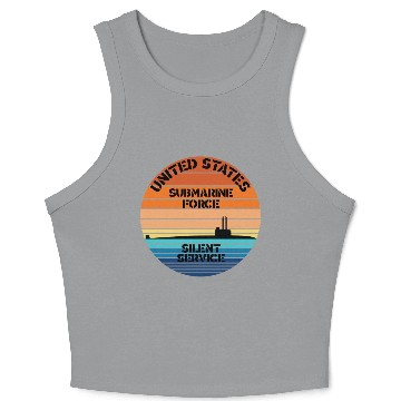 Discover Sunset Us Submarine Force Silent Service Crop Tank Top