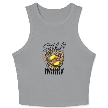 Discover Softball Nanny Leopard Game Day Softball Lover Crop Tank Top