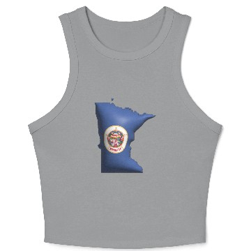Discover Minnesota - 3D Flag Map Crop Tank Top