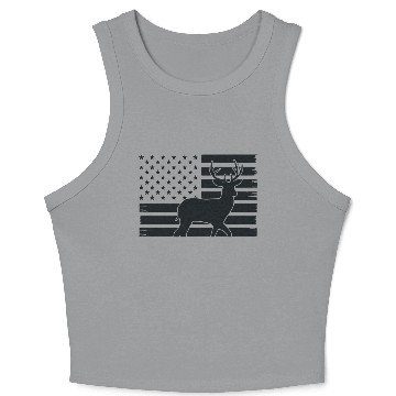 Discover American Flag with Deer Crop Tank Top