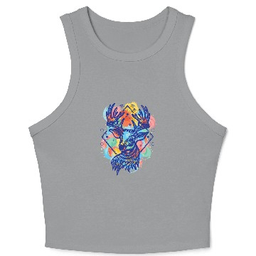 Discover Winter Wonderland: Deer Color Design Crop Tank Top