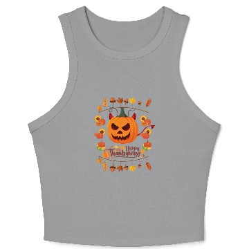 Discover happy fall break images,happy thanksgiving Crop Tank Top