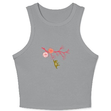 Discover Japanese cherry blossoms and sloth Crop Tank Top