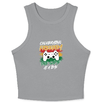 Discover Controller Celebrating Freedom One Game at a Time Crop Tank Top