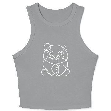 Discover one line design little cute panda Crop Tank Top