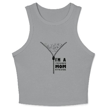 Discover I`m a Programmer Mom Nothing Scares Me Crop Tank Top