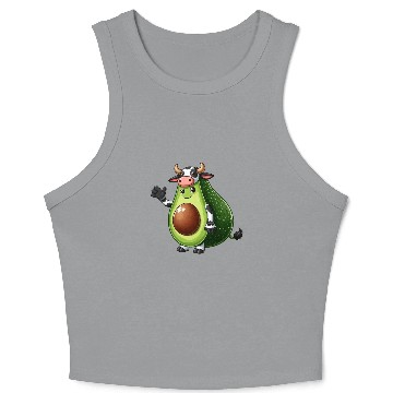 Discover Avocado cow Crop Tank Top