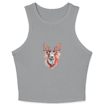 Discover Reindeer Sublime Antler Silhouette Top Crop Tank Top