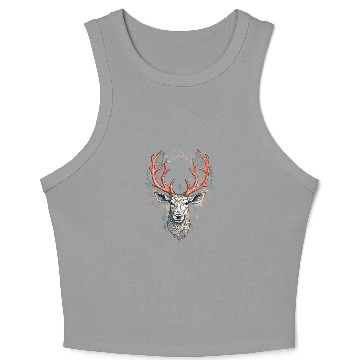 Discover Silent Elegance Reindeer Crop Tank Top
