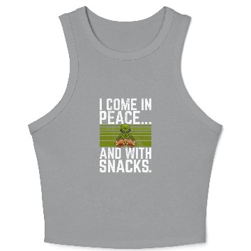 Discover I Come In Peace And With Snacks Burger Alien Crop Tank Top