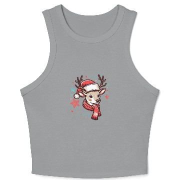 Discover christmas Reindeer Crop Tank Top
