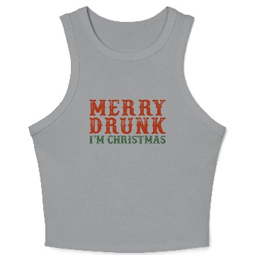 Discover Merry Drunk I'm Drinking Wine Crop Tank Top