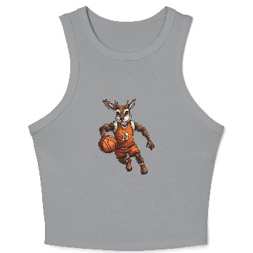 Discover Basketball deer Crop Tank Top