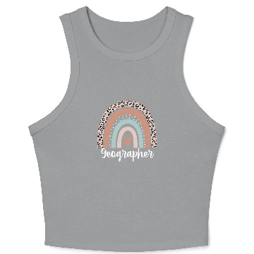 Discover Geographer Rainbow Leopard Funny Geographer Crop Tank Top