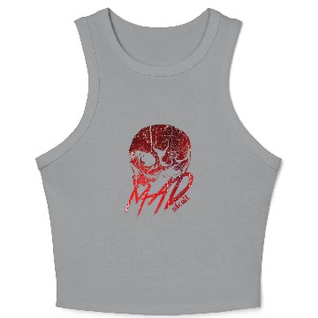 Discover Red Skull with Lightning Graffiti Crop Tank Top