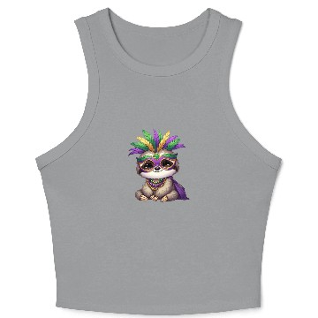 Discover Mardi Gras Sloth Comic Design Crop Tank Top
