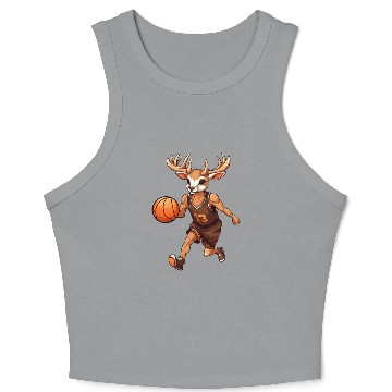Discover Deer basketball player Crop Tank Top