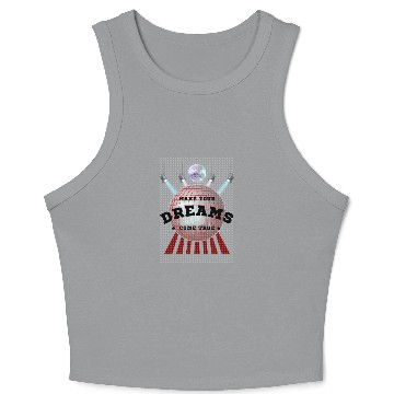 Discover Make Your Dreams Come True with Disco Ball Design Crop Tank Top