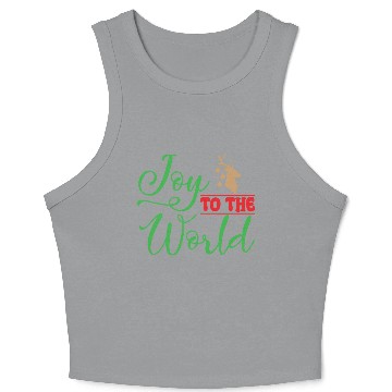 Discover Joy to the world, Christmas design Crop Tank Top